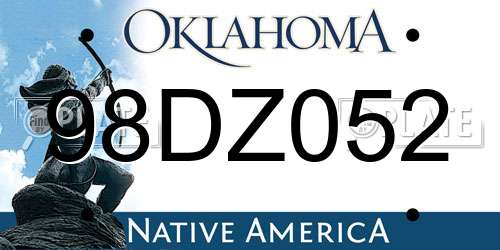 98DZ052 Oklahoma License Plate