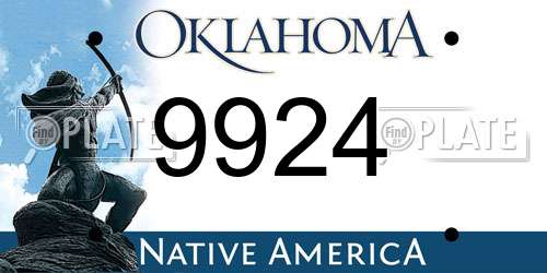 9924 Oklahoma License Plate