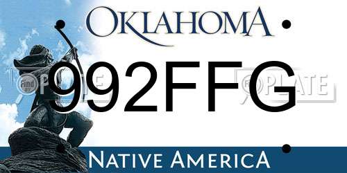 992FFG Oklahoma License Plate