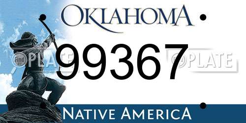 99367 Oklahoma License Plate
