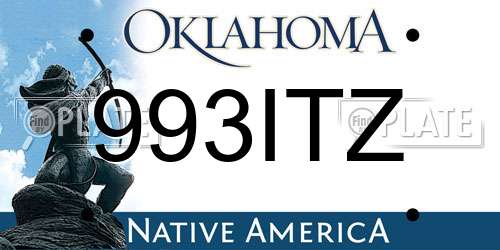 993ITZ Oklahoma License Plate