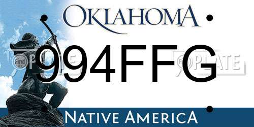 994FFG Oklahoma License Plate