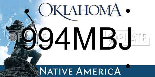 994MBJ Oklahoma License Plate