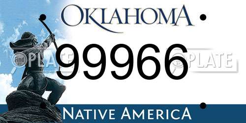 99966 Oklahoma License Plate