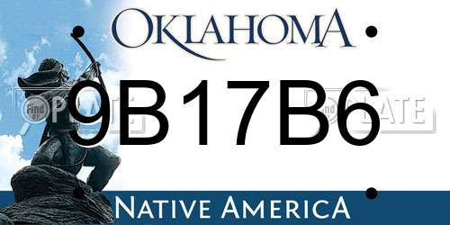 9B17B6 Oklahoma License Plate