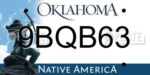 9BQB63 Oklahoma License Plate