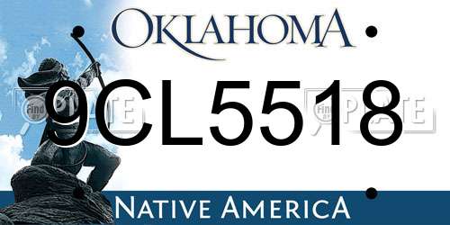 9CL5518 Oklahoma License Plate