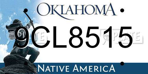 9CL8515 Oklahoma License Plate