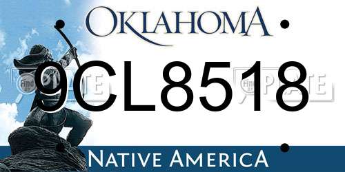 9CL8518 Oklahoma License Plate