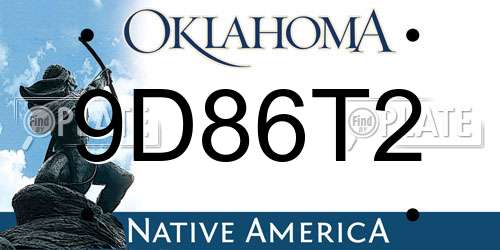9D86T2 Oklahoma License Plate