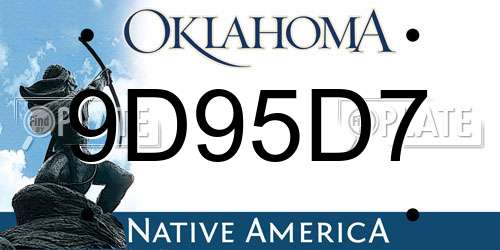 9D95D7 Oklahoma License Plate