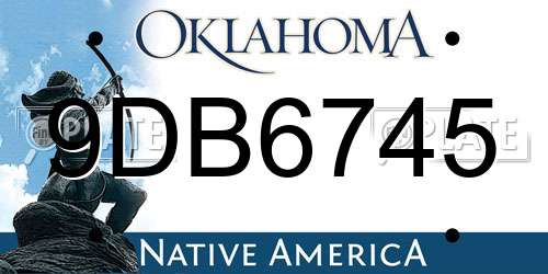 9DB6745 Oklahoma License Plate