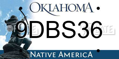9DBS36 Oklahoma License Plate
