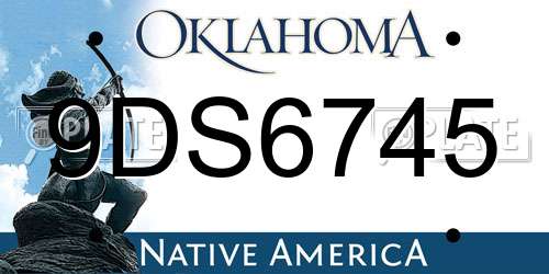 9DS6745 Oklahoma License Plate