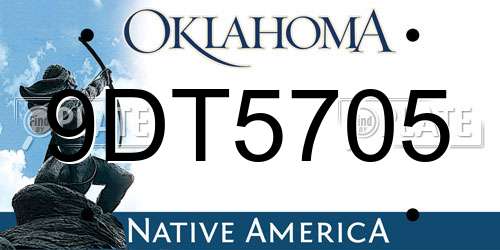 9DT5705 Oklahoma License Plate