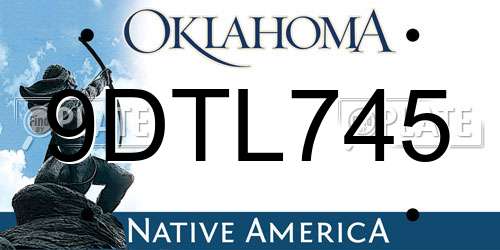 9DTL745 Oklahoma License Plate