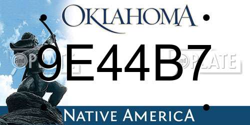 9E44B7 Oklahoma License Plate