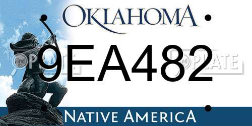 9EA482 Oklahoma License Plate