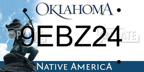 9EBZ24 Oklahoma License Plate
