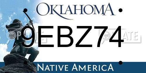 9EBZ74 Oklahoma License Plate