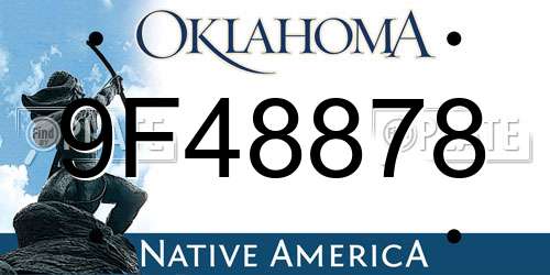 9F48878 Oklahoma License Plate