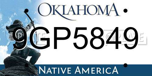 9GP5849 Oklahoma License Plate