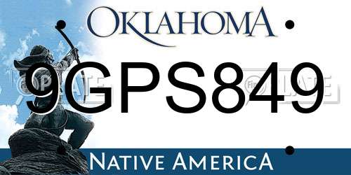 9GPS849 Oklahoma License Plate