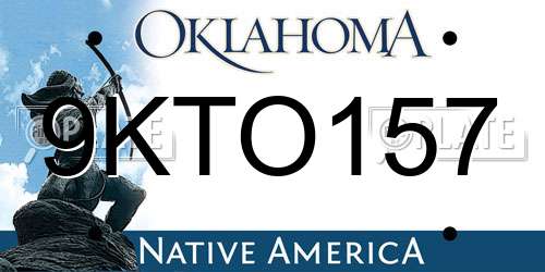 9KTO157 Oklahoma License Plate