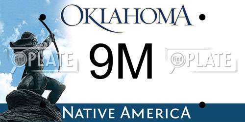 9M Oklahoma License Plate