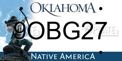 9OBG27 Oklahoma License Plate