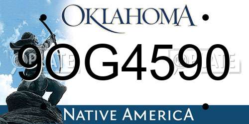 9OG4590 Oklahoma License Plate
