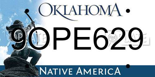 9OPE629 Oklahoma License Plate