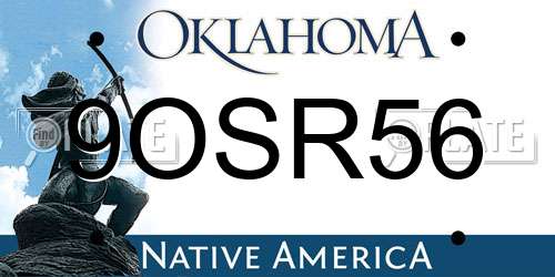9OSR56 Oklahoma License Plate
