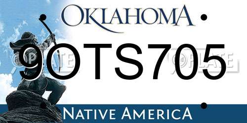9OTS705 Oklahoma License Plate