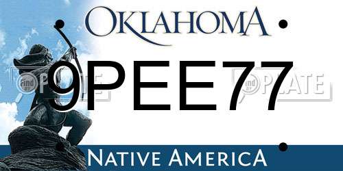9PEE77 Oklahoma License Plate