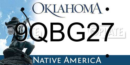 9QBG27 Oklahoma License Plate