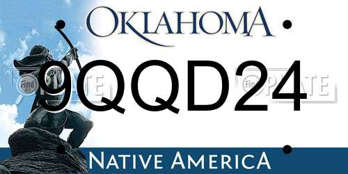 9QQD24 Oklahoma License Plate
