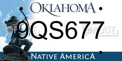9QS677 Oklahoma License Plate