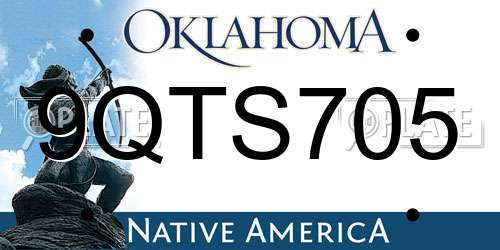 9QTS705 Oklahoma License Plate