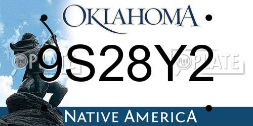 9S28Y2 Oklahoma License Plate