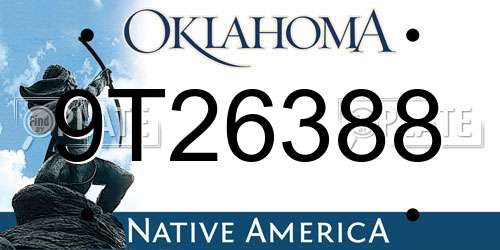 9T26388 Oklahoma License Plate