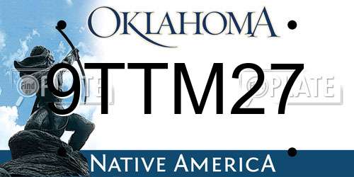 9TTM27 Oklahoma License Plate