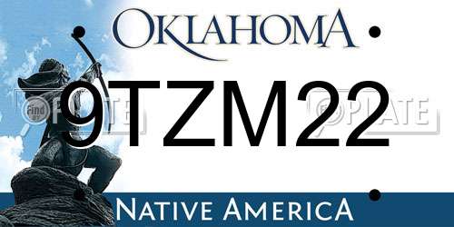 9TZM22 Oklahoma License Plate