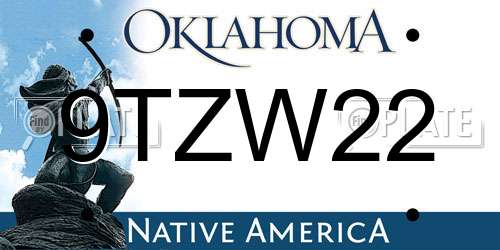 9TZW22 Oklahoma License Plate
