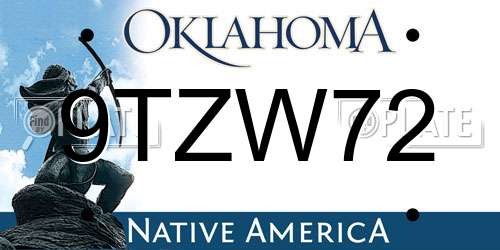 9TZW72 Oklahoma License Plate