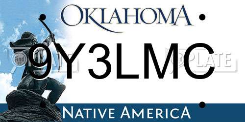 9Y3LMC Oklahoma License Plate