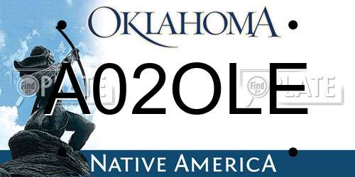 A02OLE Oklahoma License Plate