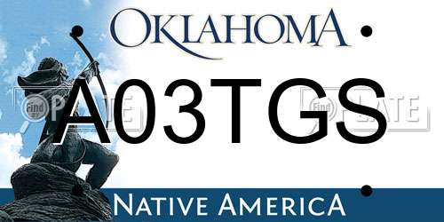 A03TGS Oklahoma License Plate