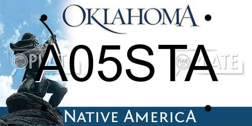 A05STA Oklahoma License Plate