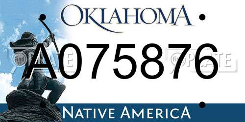 A075876 Oklahoma License Plate